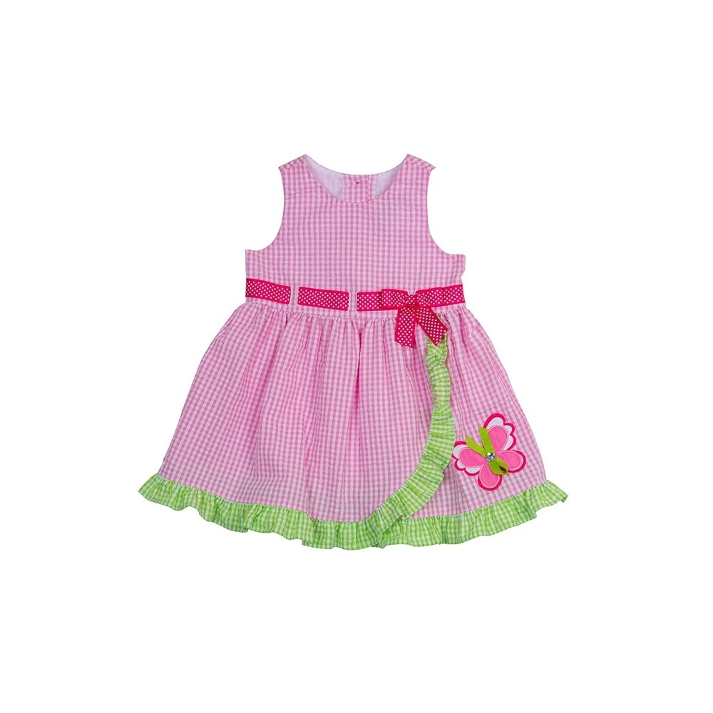 Rare Editions Baby Girls Butterfly Check Seersucker Dress - Pink - Size 18M